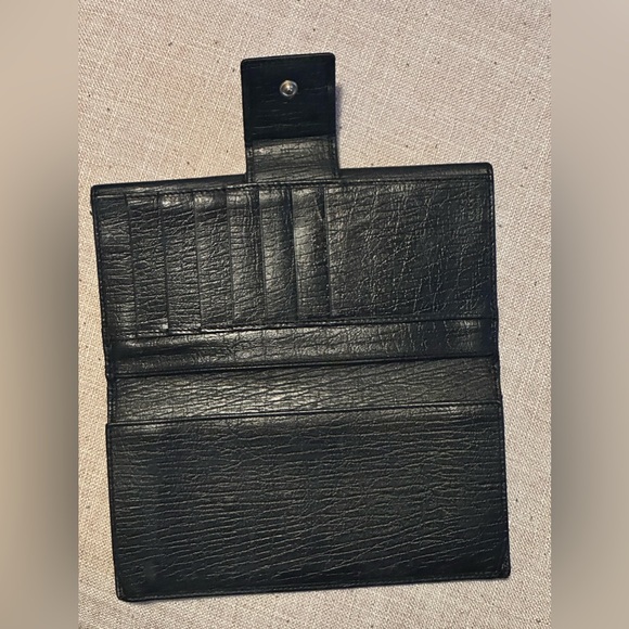 Preloved Gucci Jacquard/Leather Sherry Line Black Wallet; can use as crossbody. - Picture 5 of 12